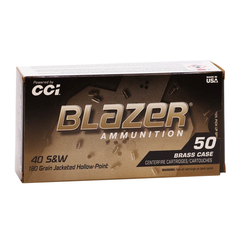 CCI Blazer 40 S&W Ammunition 180 Grain Jacketed Hollow Point - 5241