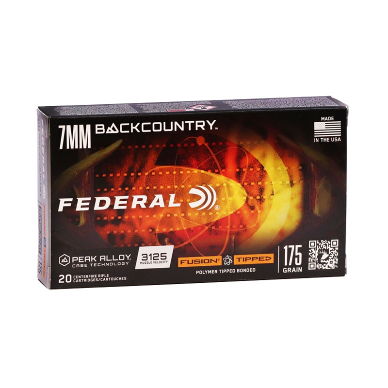 Federal Fusion Tipped 7mm Backcountry Ammunition 175 Grain Polymer Tipped Bonded - F7BCTF52