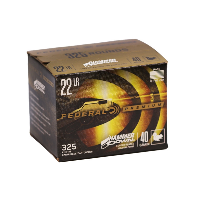 Federal HammerDown 22 Long Rifle Ammunition 40 Grain Copper Plated Hollow Point - 22HAM 