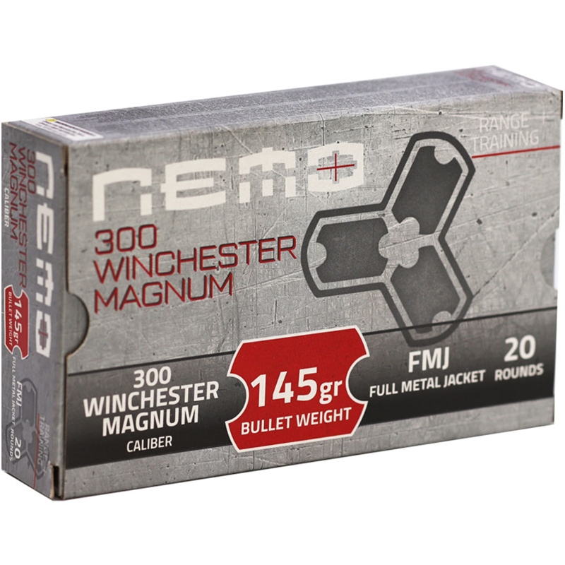 Nemo Arms 300 Winchester Magnum Ammunition 145 Grain Full Metal Jacket - NA-RT-300W-145FMJ-PPU