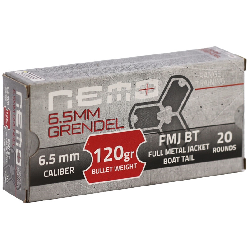 Nemo Arms 6.5 Grendel Ammunition 120 Grain Full Metal Jacket Boat Tail - NEM65GREN