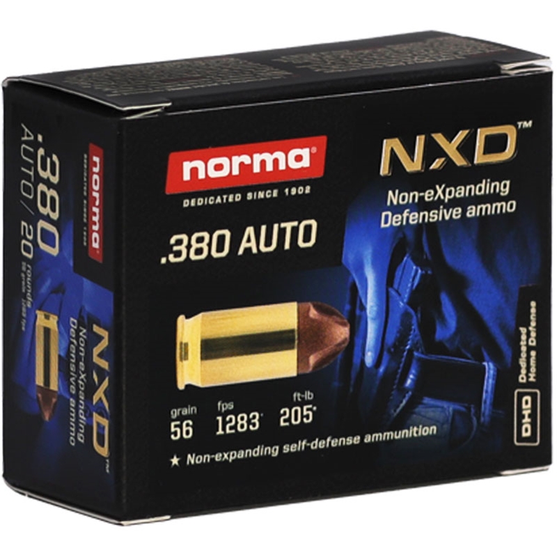 Norma NXD Non-eXpanding Defensive 380 Auto Ammunition 56 Grain Injection Molded Copper Polymer - 611040020