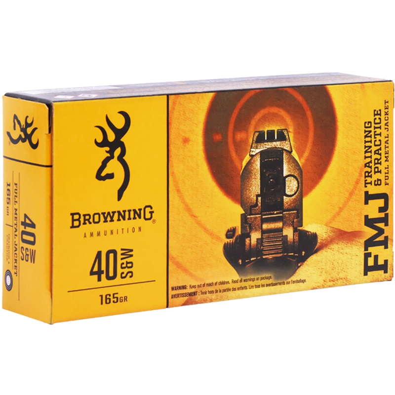 Browning Training and Practice 40 S&W Ammunition 165 Grain Full Metal Jacket - B191800402