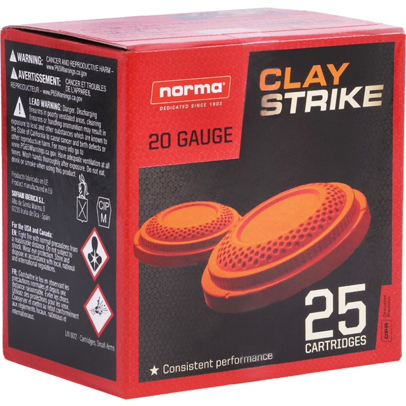 Norma Claystrike 20 Gauge Ammunition 2 ¾” 7/8 oz #8 Shot - 1196052480