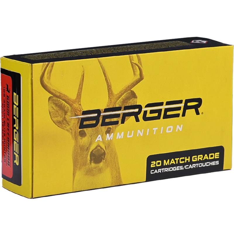 Berger Elite Hunter 6mm Creedmoor Ammunition 108 Grain Boat Tail - 65-20040