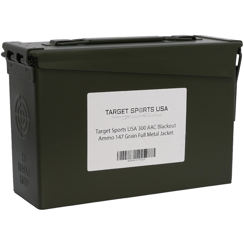 Target Sports USA 300 AAC Blackout Ammo 147 Grain Full Metal Jacket Can of 500 - 300AAC1-TSUSA