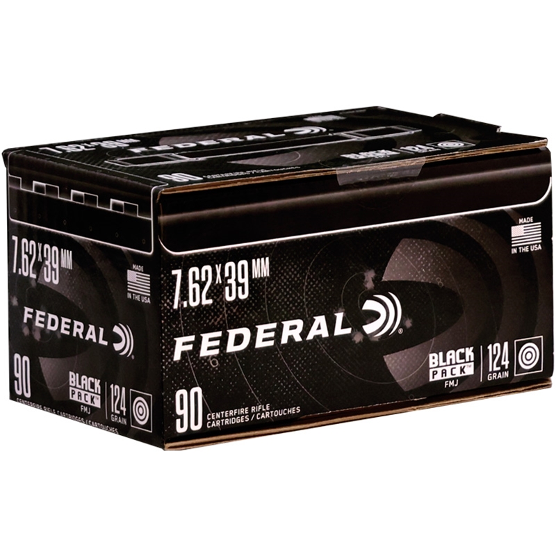 Federal Black Pack 7.62x39 Ammo 124 Grain Full Metal Jacket - FC76239BF