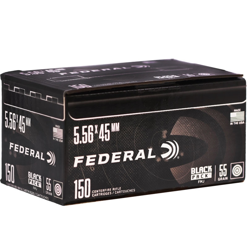 Federal Black Pack 5.56x45mm Ammo 55 Grain Full Metal Jacket Boat-Tail - FC193BF