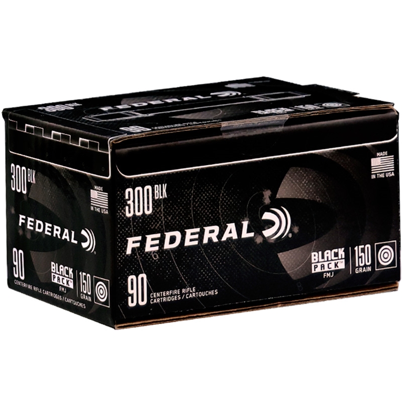 Federal Black Pack 300 Blackout Ammo 150 Grain Full Metal Jacket Boat-Tail - FC300BLKBF