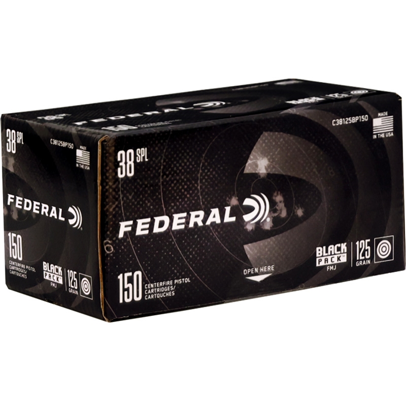 Federal Black Pack 38 Special Ammo 125 Grain Full Metal Jacket - C38125BP150