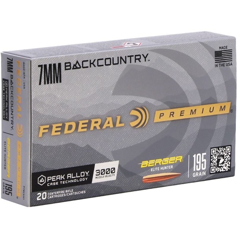 Federal Premium 7mm Backcountry Ammunition 195 Grain Berger Elite Hunter - P7BCEH1