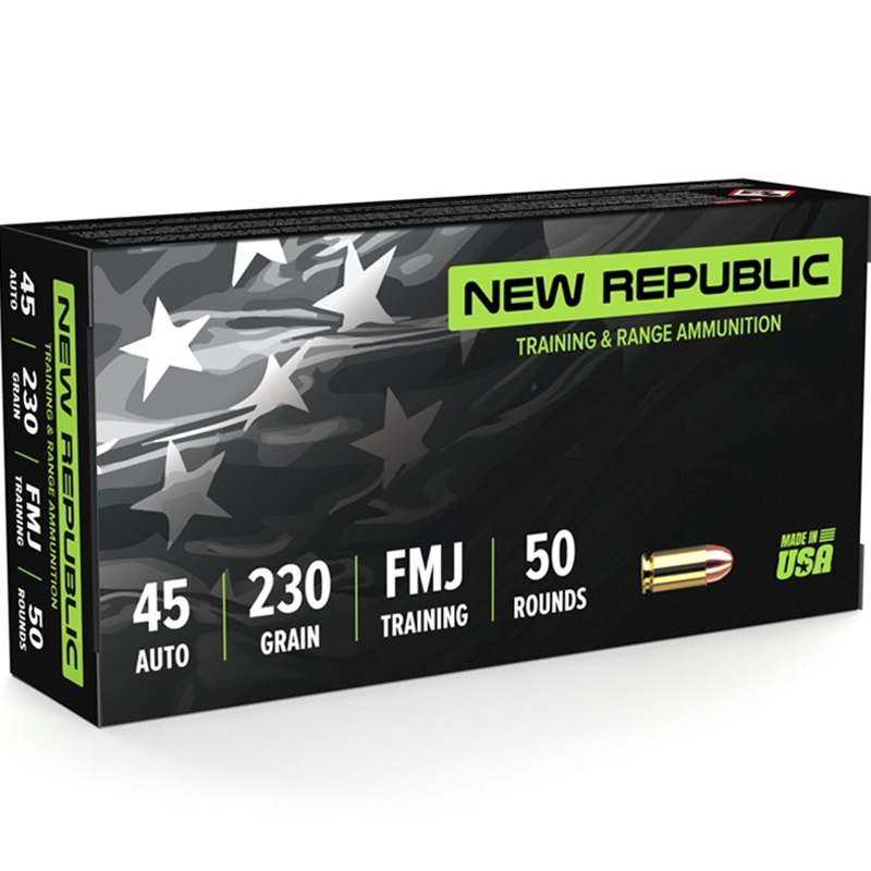 New Republic Training and Range 45 ACP Auto Ammunition 230 Grain Full Metal Jacket - NR4523050