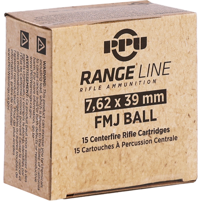 Prvi Partizan Range Line 7.62x39mm Ammunition 123 Grain Full Metal Jacket - PPR739