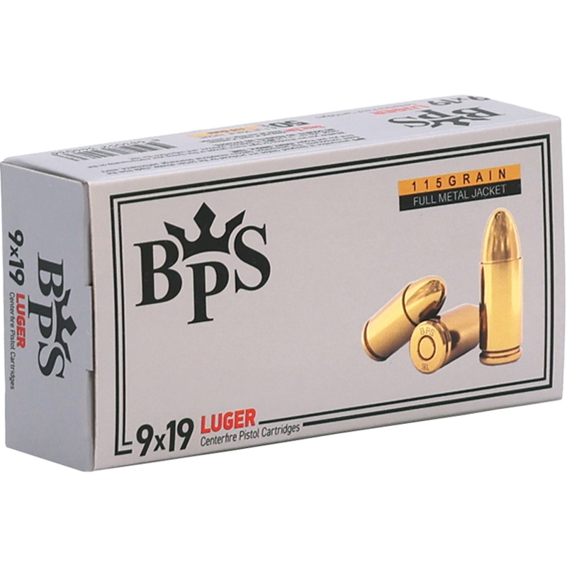 BPS 9mm Luger (9x19) Ammunition 115 Grain Full Metal Jacket - BPSBX-9-115-1000