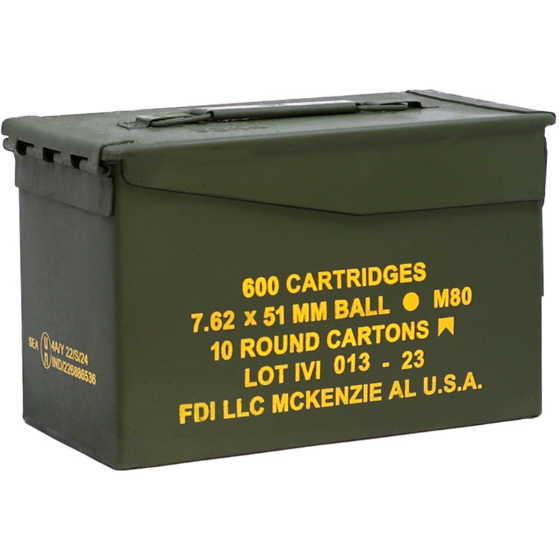 Federal Defense Imports 7.62x51mm Ammunition 149 Grain Full Metal Jacket Can of 600 – FDI762x51AC