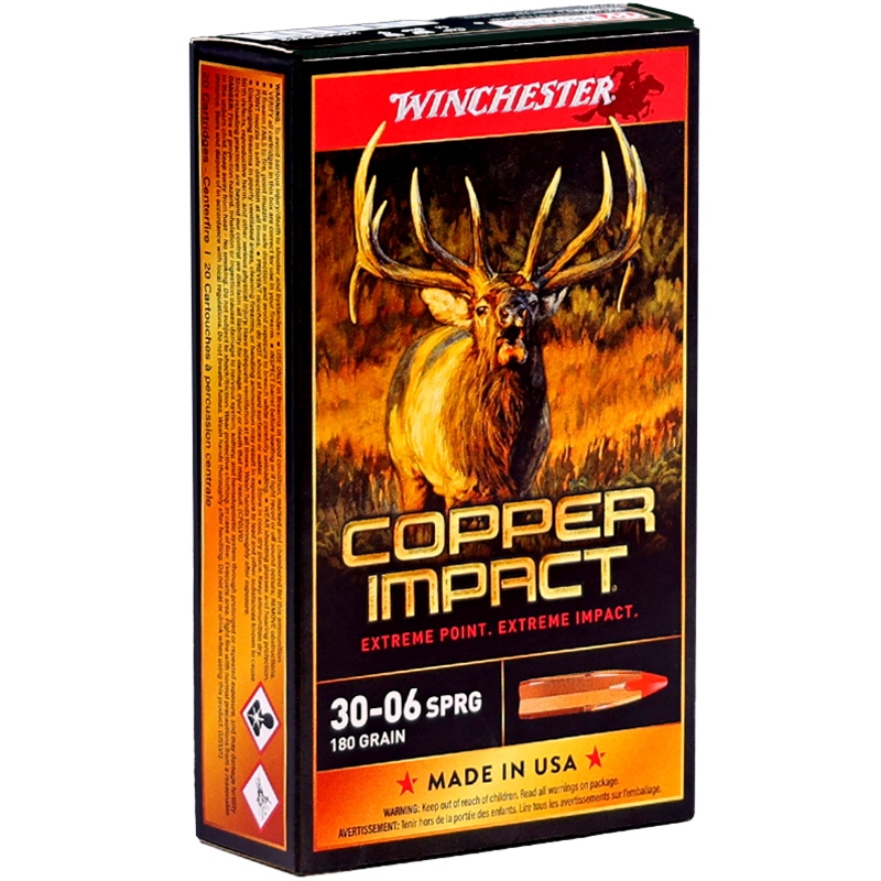 Winchester Copper Impact 30-06 Springfield Ammo 180 Grain Polymer Tip - X3006CLF2