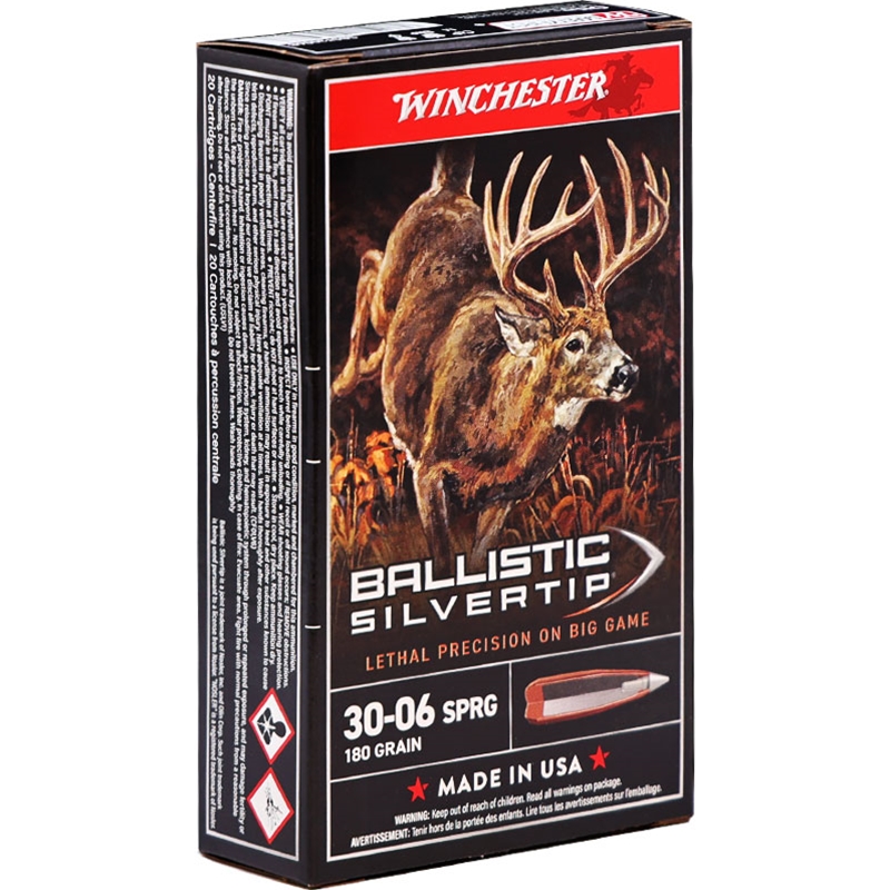 Winchester Ballistic Silvertip 30-06 Ammo 180 Grain Rapid Controlled Expansion Polymer Tip - SBST3006B