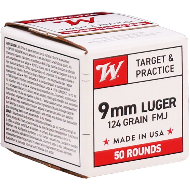 Winchester 9mm Luger Ammo 124 Grain Full Metal Jacket - W9MM12450