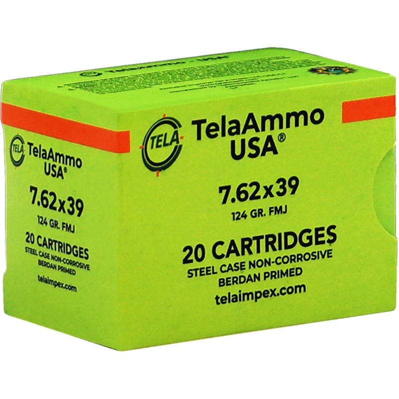 TelaAmmo 7.62x39mm Ammo 124 Grain Full Metal Jacket - TELA76239124