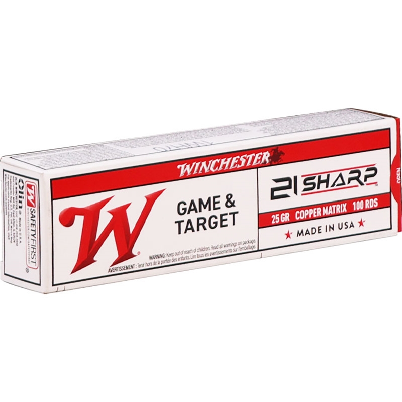 Winchester Game & Target 21 Sharp Ammo 25 Grain Copper Matrix - S21SLF