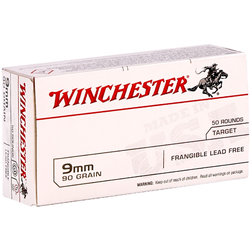 Winchester 9mm Ammo 90 Grain Frangible Lead Free Flat Tip - USA9F