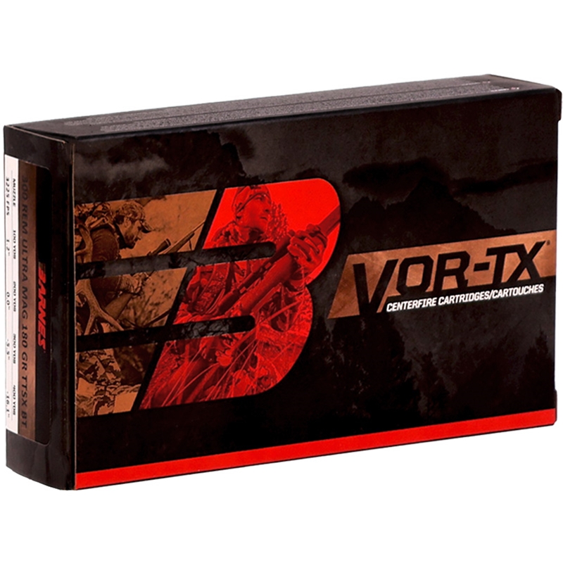 Barnes VOR-TX 300 Remington Ultra Magnum Ammo 180 Grain TTSX Boat Tail - BB300UM3