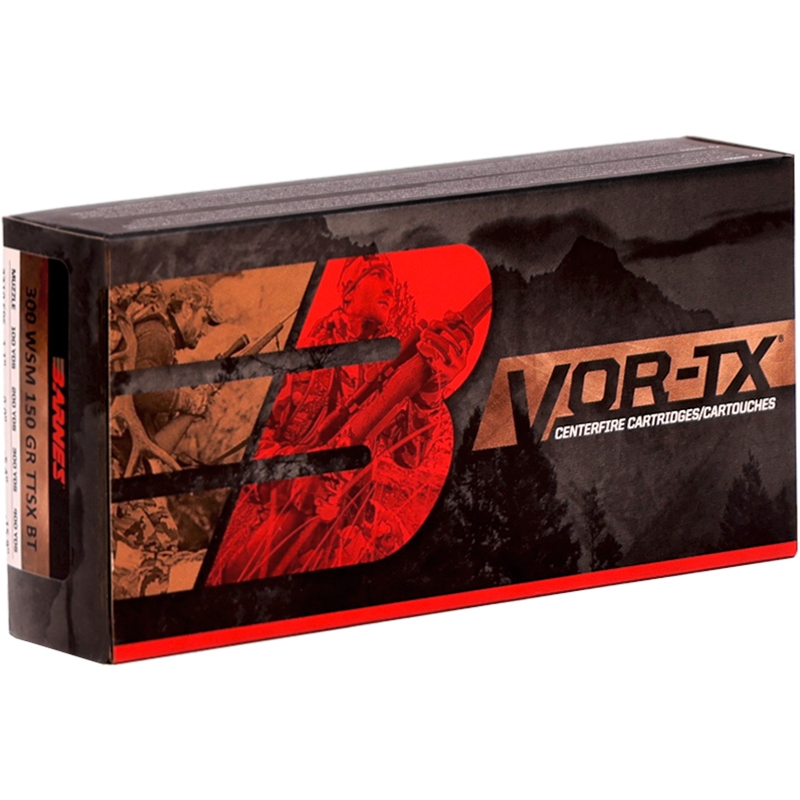 Barnes VOR-TX 300 Winchester Short Magnum Ammo 150 Grain TTSX Boat Tail - BB300WSM1