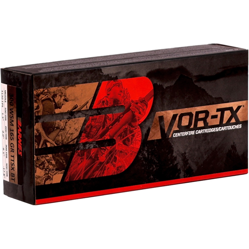 Barnes VOR-TX 300 Winchester Short Magnum Ammo 165 Grain TTSX Boat Tail - BB300WSM2