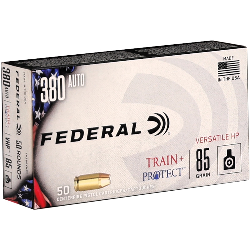 Federal Train + Protect 380 ACP Ammo 85 Grain Versatile Hollow Point - TP380VHP1