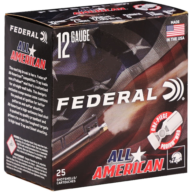 Federal All American 12 Gauge Ammo 2 3/4" 1 1/8 oz #8 Lead Shot 461 Pellets - FAA12H 8