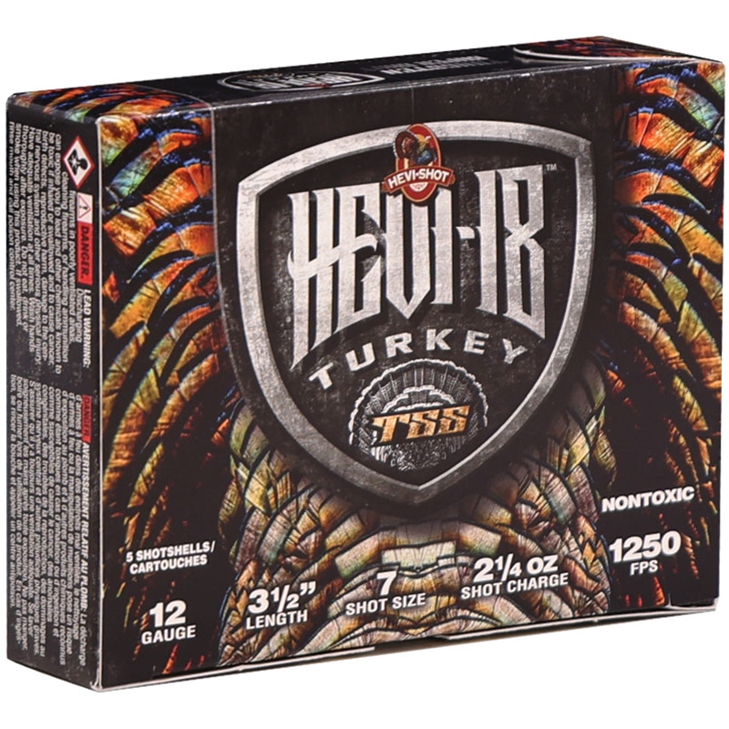 HEVI-Shot HEVI-18 TSS Turkey 12 Gauge 3 1/2″ 2 1/4 oz #7 Tungsten Shot 417 Pellets - HS4507