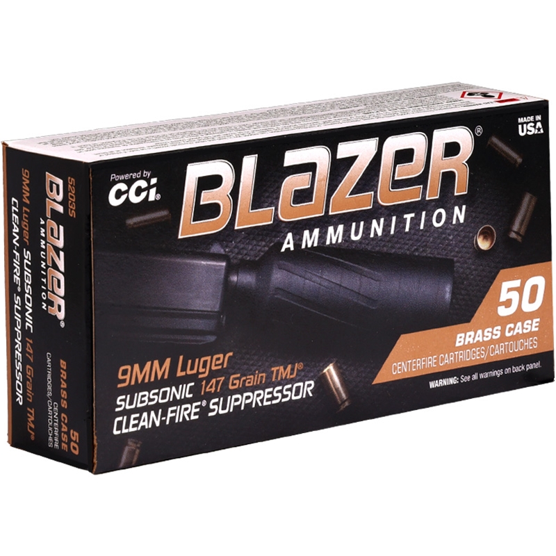 CCI Blazer Brass 9mm Ammo 147 Grain Total Metal Jacket - 5203S