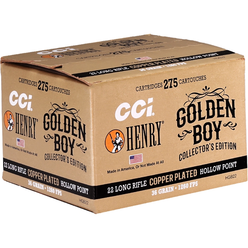 CCI Henry Golden Boy Collector's Edition 22 LR Ammo 36 Grain Hollow Point - HGB22