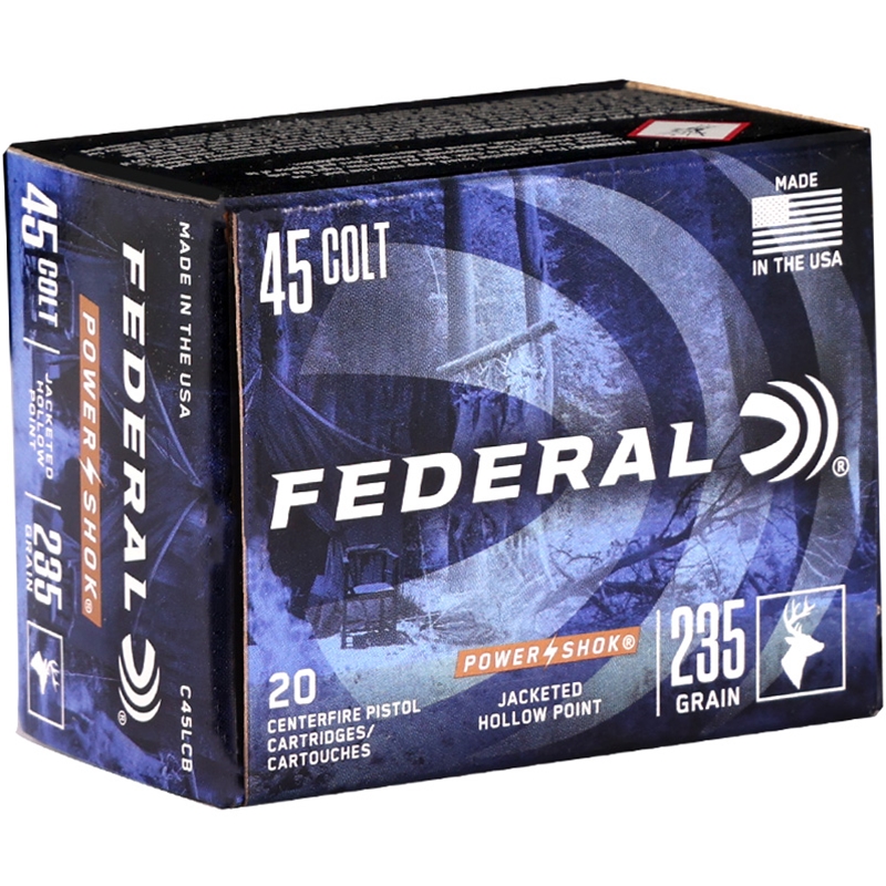 Federal Power-Shok 45 Colt Ammo 235 Grain Jacketed Hollow Point - C45LCB