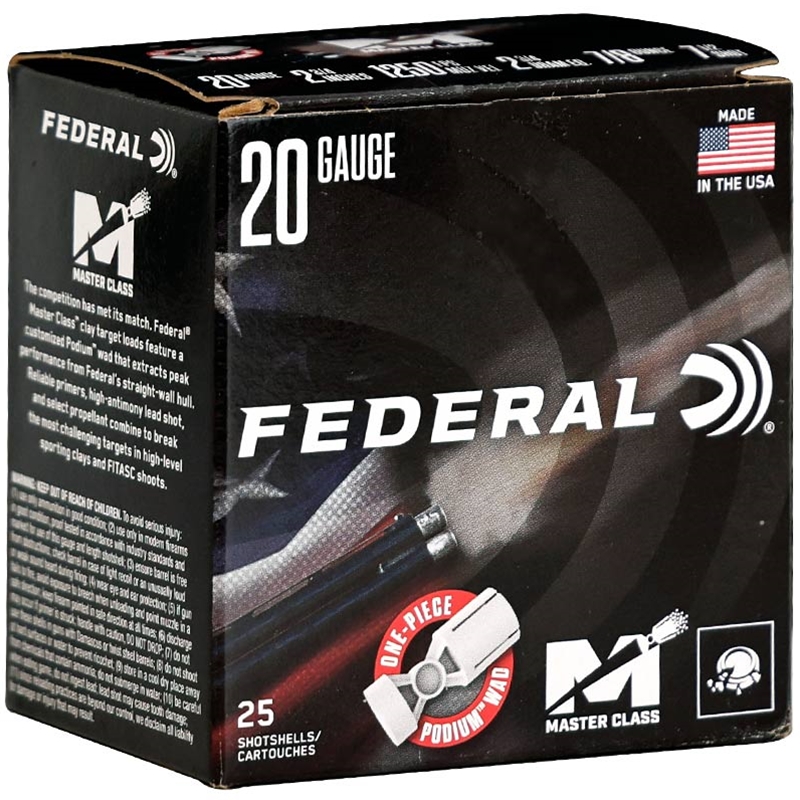Federal Master Class 20 Gauge Ammo 2 3/4