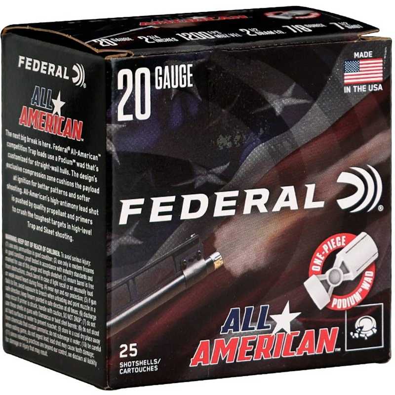 Federal All American 20 Gauge Ammo 2 3/4