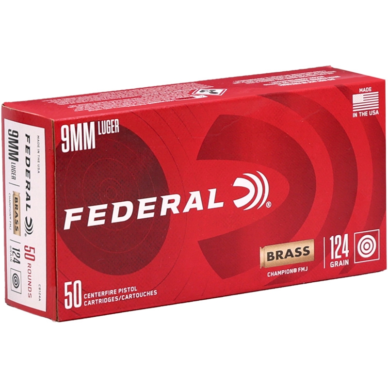 Federal Champion 9mm Ammo 124 Grain Full Metal Jacket - C9124A