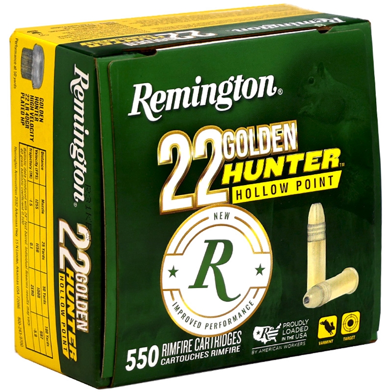 Remington Golden Hunter 22LR Ammo 40 Grain Plated Hollow Point Value Pack - R21253