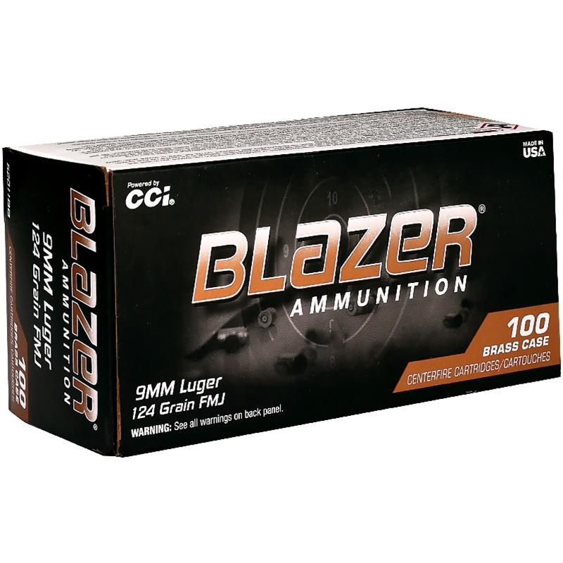 CCI Blazer Brass 9mm Luger Ammo 124 Grain Full Metal Jacket Value Pack - 52011BB