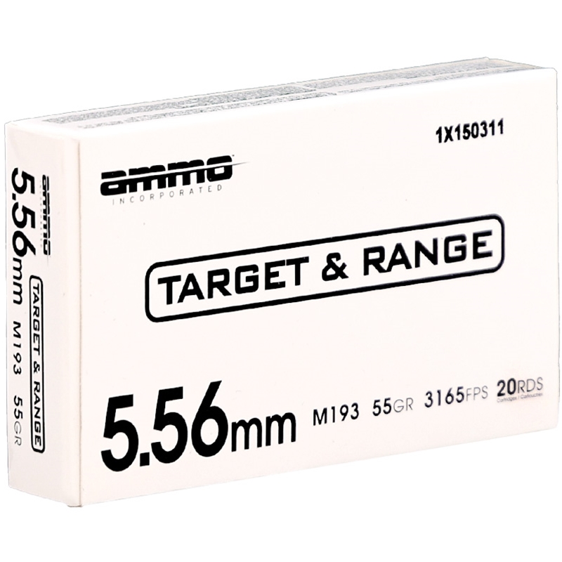 Ammo Inc Target & Range 5.56x45mm NATO Full Metal Jacket - 556055M193-TR20