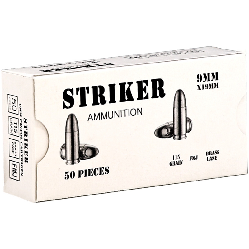 Striker 9mm Ammo 115 Grain Full Metal Jacket - 9115FMJ-STRIKER-50