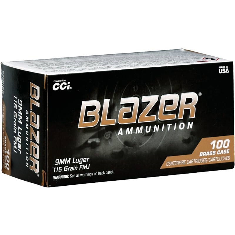 CCI Blazer 9mm Ammo 115 Grain Full Metal Jacket - 52001BB