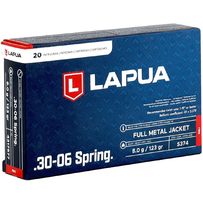 Lapua 30-06 Springfield Ammo 123 Grain Full Metal Jacket - 4317577