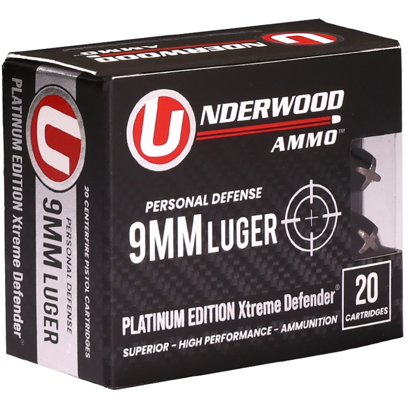 Underwood Platinum Edition 9mm +P Ammo 68 Grain Xtreme Defense - 874
