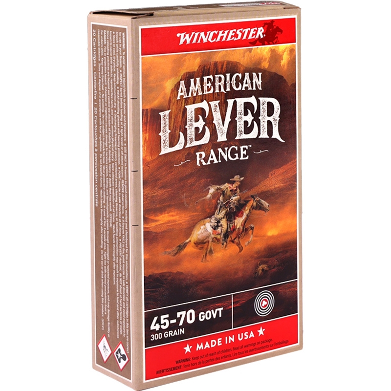 Winchester American Lever 45-70 Government Ammo 300 Grain Jacketed Hollow Point - W4570AL
