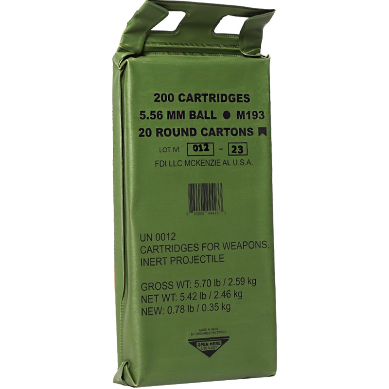 FDI 5.56x45mm NATO Ammo 55 Grain Full Metal Jacket Battle Pack - FDIM193556