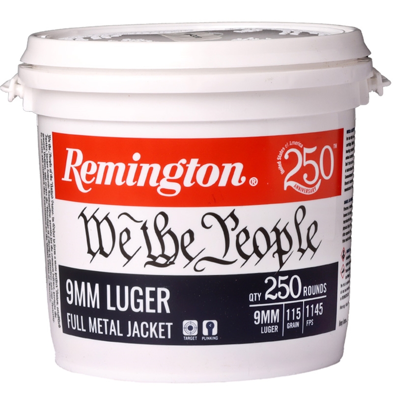 Remington We The People 9mm Ammo 115 Grain Full Metal Jacket Bucket - 21385