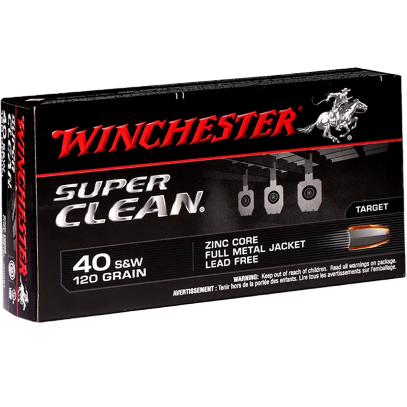 Winchester Super Clean 40 S&W Ammo 120 Grain Full Metal Jacket - W40SWLF