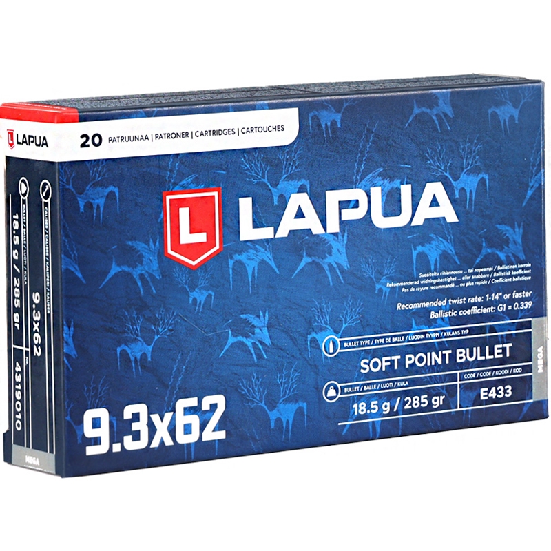 Lapua 9.3x62mm Ammo 285 Grain Soft Point - 4319010