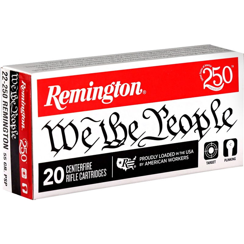 Remington We The People 22-250 Ammo 55 Grain Pointed Soft Point - 21389
